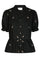 Savy Flower Emb Bluse | Schwarz | Bluse von Neo Noir
