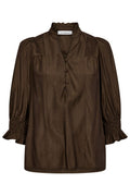 Aila Frill SS V-Blouse 35866 | Mocca | Top fra Co'couture