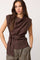 Luna Pleat Top | Dark Brown | T-Shirt fra Co'couture