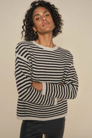 Khai Stripe Knit | Black | Strik fra Mos Mosh