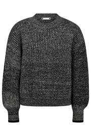 Row Melange Knit 32171 | WhiteBlack | Strik fra Co'couture