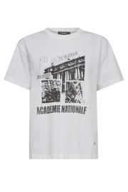Livia O-SS Tee | White | T-shirt fra Mos Mosh