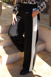 Frede Wide Panel Pants | Black Offwhite | Bukser fra Liberté
