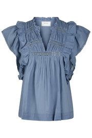 Jayla S Voile Top | Smoke Blue | Bluse fra Neo Noir