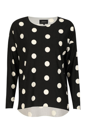 Alma Ls Top | Black Big Dot | Bluse fra Liberté