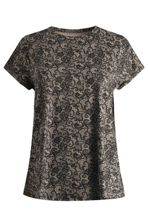 Alma U T-Shirt | Moccabraune Spitze | T-Shirt von Liberté