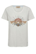 Tonia O-SS Glam Tee  | Ecru | T-Shirt fra Mos Mosh