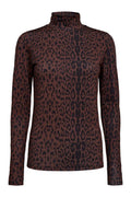Lotus LS Highneck Blouse | Brown Black Leo | Blue fra Liberté – nedsat