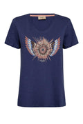 Romi Gethi O-SS Glam Tee | Crown Blue | T-Shirt fra Mos Mosh