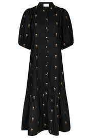 Veronica Flower Emb Dress | Schwarz | Kleid von Neo Noir