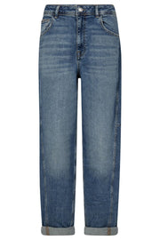 Aymen Kyoto Jeans  Ankle | Mid Blue | Jeans fra Mos Mosh