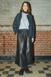 Deena Leather Skirt | Black | Nederdel fra Mos Mosh