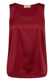 Astrid Silk Tank Top | Rhythmic Red | Bluse fra Mos Mosh