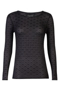 Isa Ls Lace Blouse | Black Small Big Hearts | Mesh bluse fra Liberté