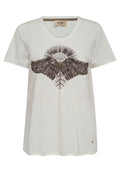 Nadine O-SS Deco Tee | Ecru | T-shirt fra Mos Mosh