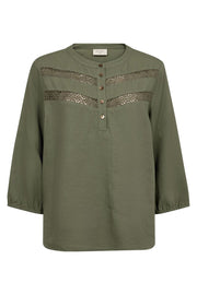 Lava Blouse | Deep Lichen Green | Bluse fra Freequent