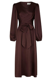 Rimini Heavy Sateen Dress | Burgundy | Kjole fra Neo Noir