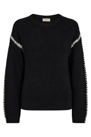 Ipen Pullover 204437 | Black w. Moonbeam | Strik fra Freequent