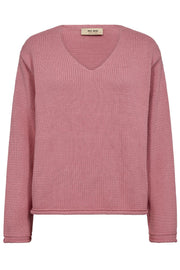 Bine LS V-neck Knit  | Cashmere Rose | Strik fra Mos Mosh