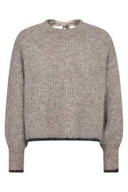 Coralie Bow LS Rib Knit 32157 | Walnut | Strik fra Co'couture