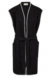 Yanna Waistcoat 204443 | Black w. Moonbeam | Jakke fra Freequent