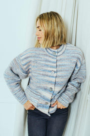 Grsclas Cardigan 205841 | Star Off-White W. Baby Blue | Cardigan fra Freequent
