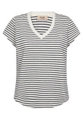 Kala V-SS Stripe Tee | Salute Navy | T-Shirt fra Mos Mosh