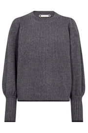 RowCC O-Puff Knit | Grey Melange | Strik fra Co'Couture