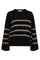 MajaCC O-Button Stripe Knit | Black | Strik fra Co'Couture