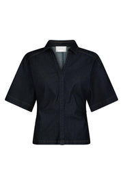 Spenda Denim Blouse | Dark Blue | Bluse fra Neo Noir