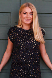 Alma U Tshirt | Black Gold Heart | Top fra Liberté