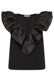 Bethany Frill Top | Black | Top fra Co'couture