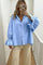 Fiona Floral Sleeve Shirt | Sky Blue | Skjorte fra Avery