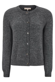 Allison O-Neck Cardigan Knit | Medium Grey Mel. | Cardigan fra Soft Rebels