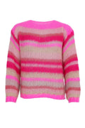 Adria Multi Striped Jumper | Pink Passion | Strik fra Black Colour