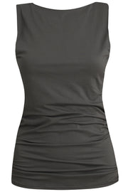 Alma Turn Top | Dark Grey | Vendbar top fra Liberté