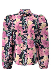 Flora Ls Blouse | Navy Rose Flowers | Bluse fra Liberté