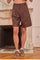 Pleated Bermuda Shorts | Chocolate