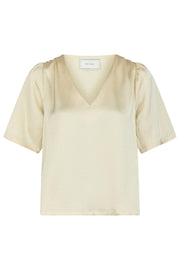 Largo Heavy Sateen Blouse | Light Yellow | Bluse fra Neo Noir