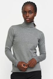 Marla Rollneck Knit | Medium Grey Melange | Strik fra Soft Rebels