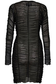 Mesh LS Wrinkle Dress | Black | Kjole fra Liberté