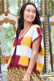 Chess Knit Vest | Plum Mix | Strikket Topp fra Black Colour