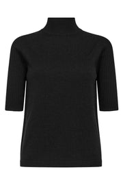 Relena Turtleneck SS Knit | Black | Strik fra Mos Mosh