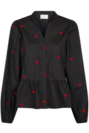 Savoy Hearts Blouse | Black | Bluse fra Neo Noir