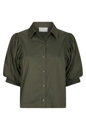 Etta Poplin Shirt | Army | Bluse fra Neo Noir