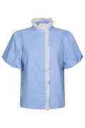 Ulia Stripe Blouse | Blue Stripe | Bluse fra Neo Noir – nedsat