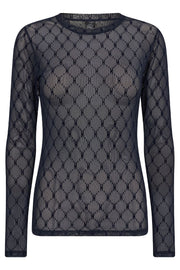 Mesh Blouse | Navy | Top fra Hype the Detail