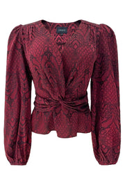 Tiki Ls Twist Blouse | Bordeaux | Bluse fra Liberté