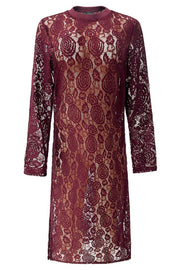 Lacy Ls Long Dress | Bordeaux Lace | Kjole fra Liberté
