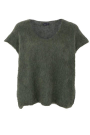 Bjoerk Knitted V-Neck Vest | Army | Strik fra Black Colour